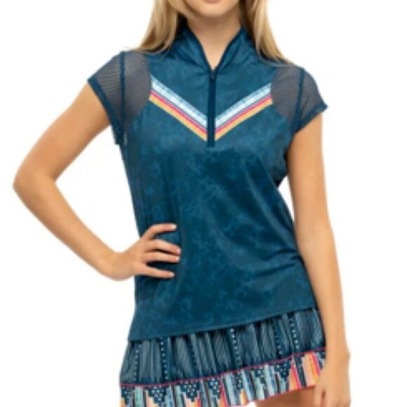 Lucky in Love Tops - Lucky in Love Performance Short Sleeve Feeling Inky Polo Shirt Small